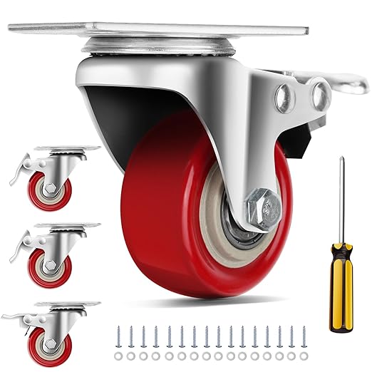 Caster Wheels 2 Inch, Heavy Duty Caster Wheels Set of 4, Swivel Castor Wheels by Unknown