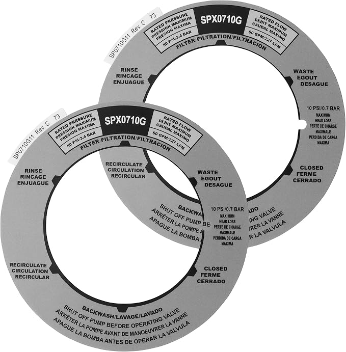 SPX0710G Sand Filter Valve Label Sticker Compatible by Unknown