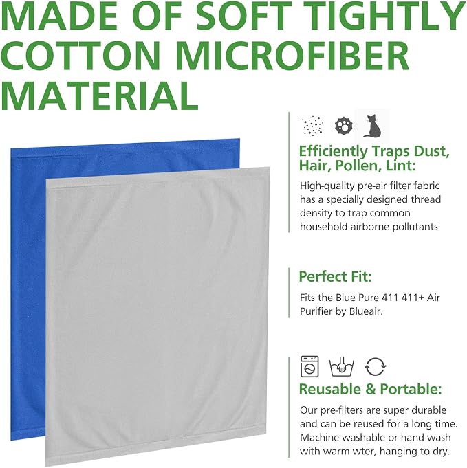 4 Pack 411 Replacement Washable Pre-Filters - Image 3