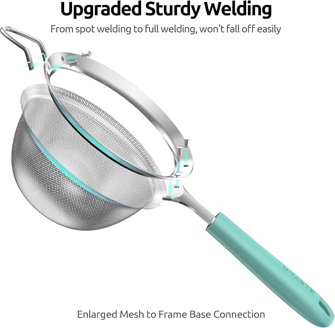U-Taste Medium Fine Mesh Strainer: 18/8 Stainless Steel 4.73in 30 Mesh Kitchen - Image 8