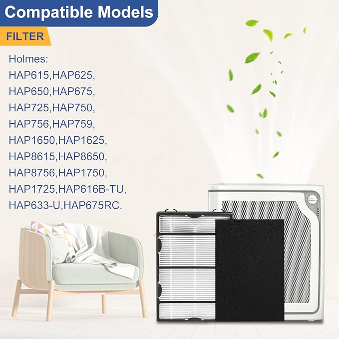 HAPF600 Filter Replacement for Holmes HAPF600 Air Puri-fier, 4 Filter + Carbon - Image 4