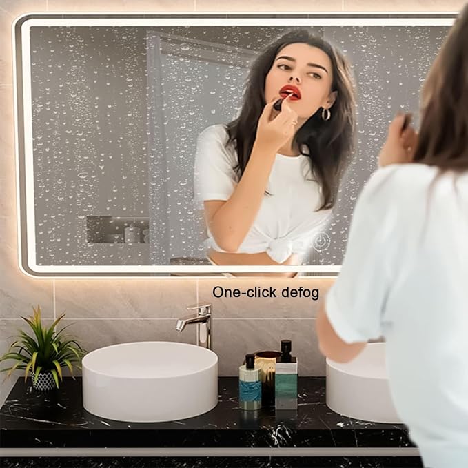 Smart Lighted Bathroom Mirror for Wall，Illuminated LED Bathroom Mirror，Lighted - Image 7