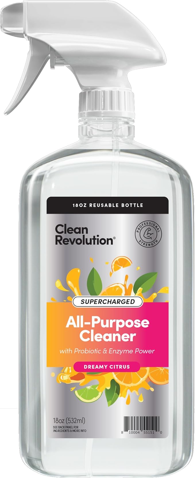 Clean Revolution SuperCharged All Purpose Cleaner Refill Supply, Non-Toxic, Eco-Friendly & Plant-Based, Ready to Use, Dreamy Citrus, 18 oz (Pack of 1)