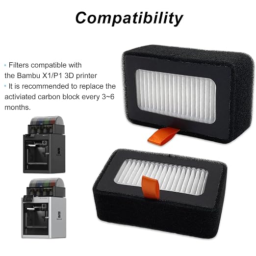 3pcs x1 3D Printer Activated Carbon p1Air Filter Cartridge - Image 4