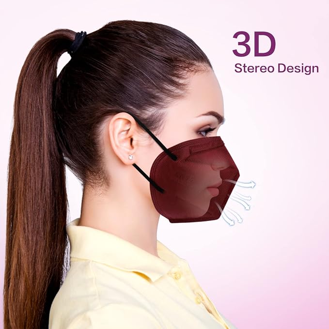 Miuphro KN95 Face Mask, 5-Layer Design Cup Dust Safety KN95 Masks 25 Pack - Image 5