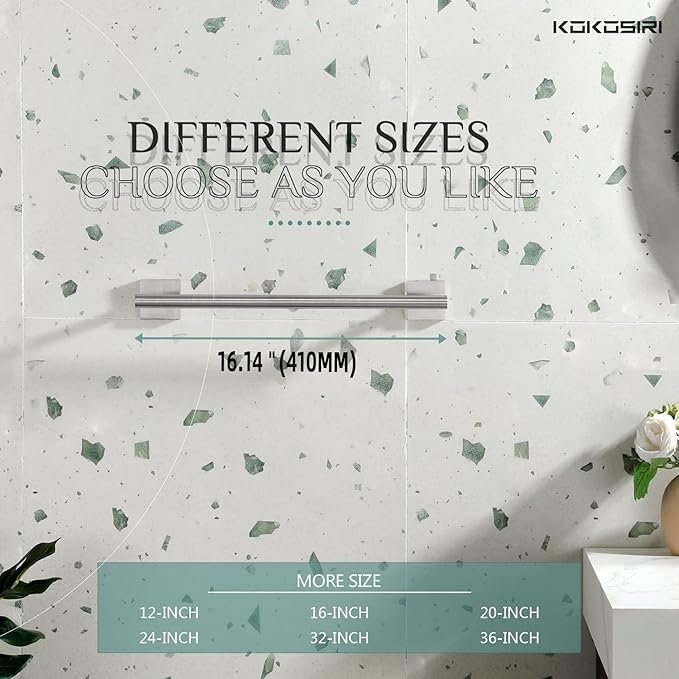 KOKOSIRI Towel Holder 16 Inch Bathroom Hand Towel Bar for Bath Kitchen Toilet Brushed Nickel Stainless Steel B4005BR-L16
