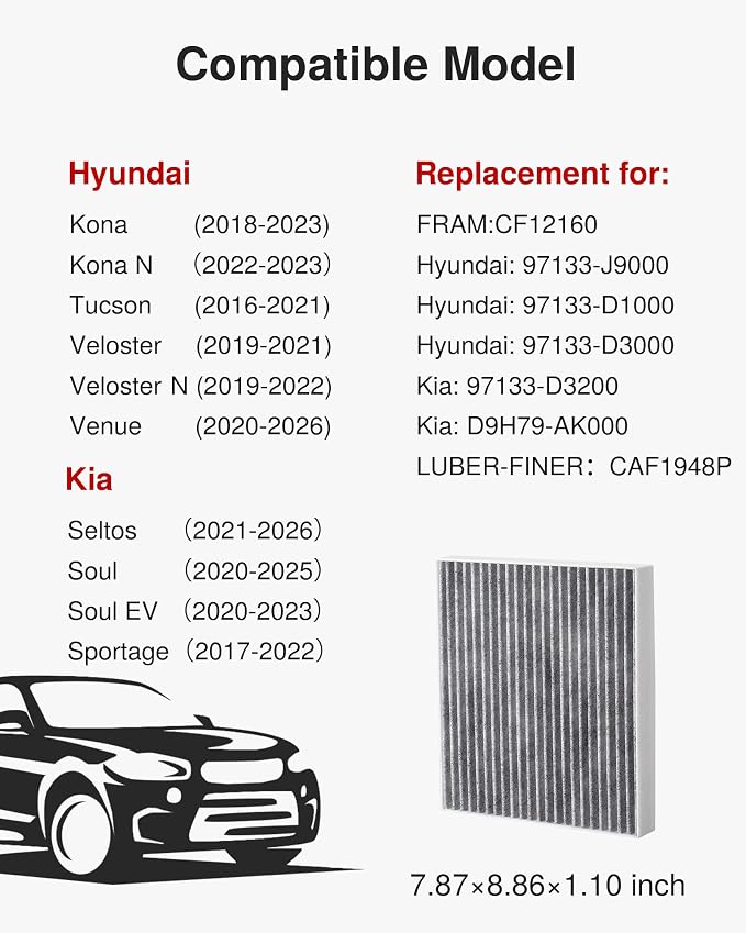 Puroma Cabin Air Filter with Activated Carbon, Compatible with CF12160 - Image 2