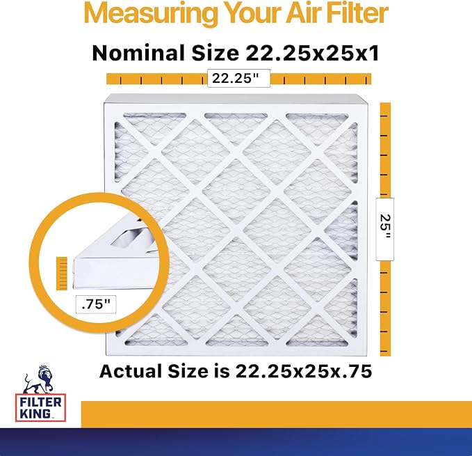 Filter King 22.25x25x1 Air Filter | 6-PACK | MERV 13 | HVAC Pleated AC Furnace - Image 2