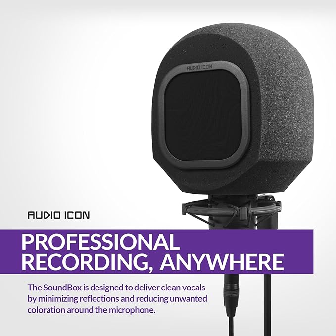 Soundbox Vocal Recording Isolation Booth | Portable Microphone Shield, Pop - Image 5