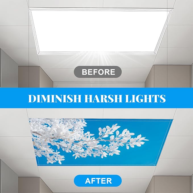 2 Pack Fluorescent Light Covers- 4 x 2 Feet Magnetic Ceiling Light Cover Room - Image 6