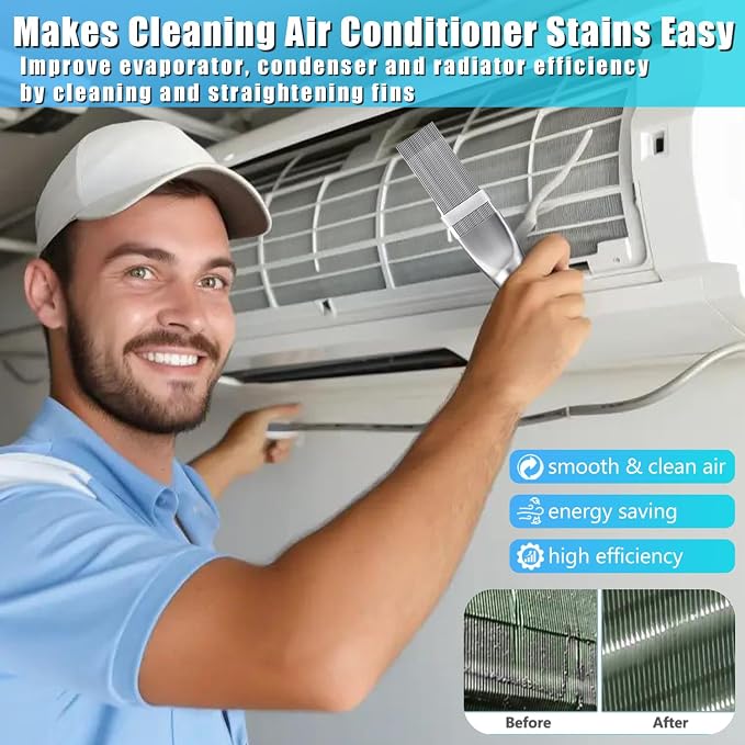6 Pcs Air Conditioner Fin Comb Cleaner Set, Ac Fin Comb Straightener Tool - Image 2