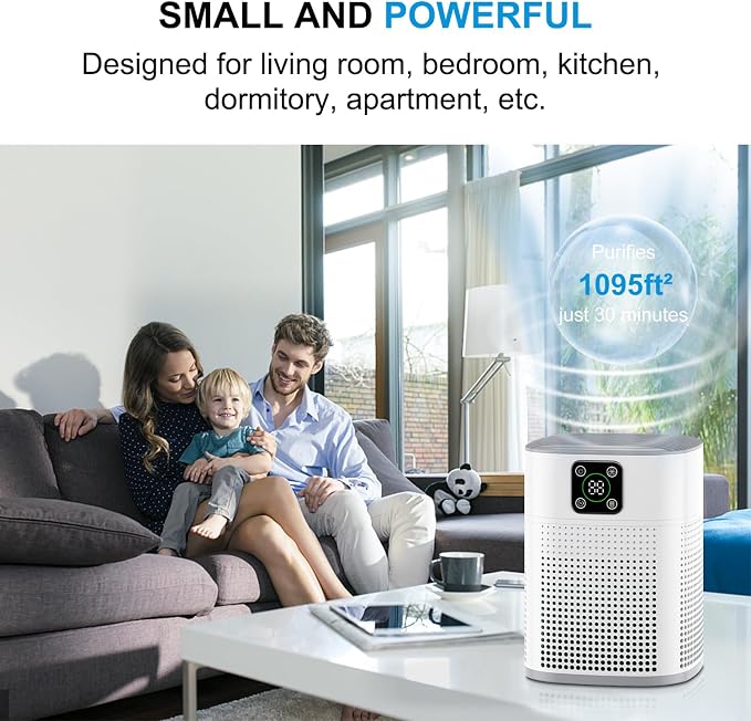 Air Purifiers for Bedroom, Honeyuan H13 HEPA Air Purifier for Home Large Room - Image 4