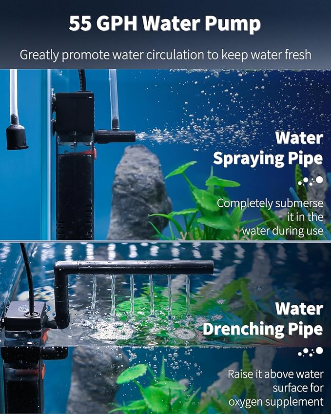 Pawfly Internal Aquarium Filter, Submersible Power Filter - Image 3