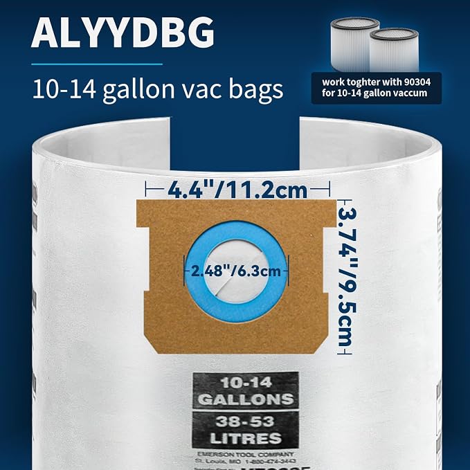 3 Pack Shop Vac 10-14 Gallon Bags. ALYYDBG Type F 90662 9066200 9066233 - Image 3