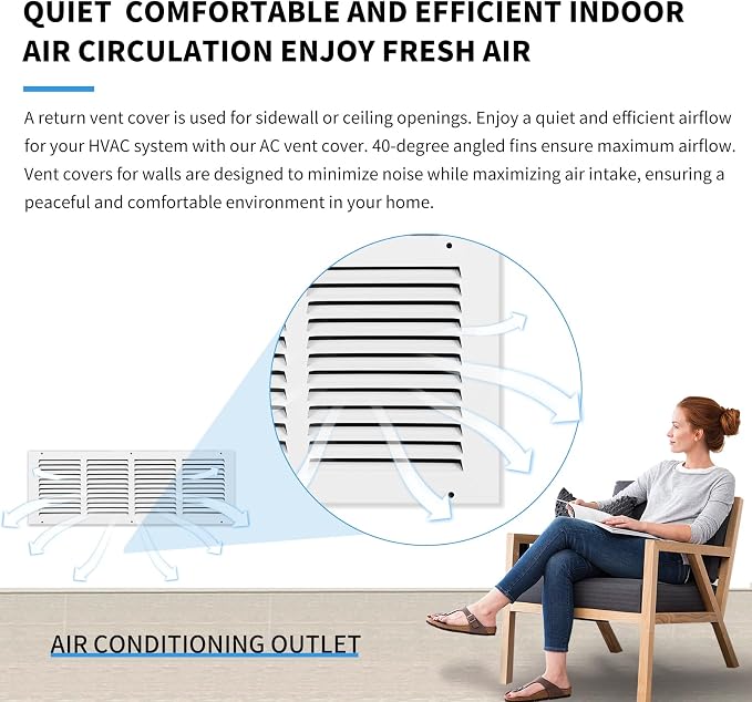 20x6 Air Register, Air Return Vent Cover, Flat Vent Cover, Rejillas De Aire - Image 7