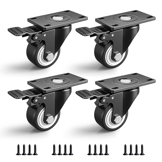 2 Inch Caster Wheels, Casters Set of 4 Heavy Duty by ANDUTEES
