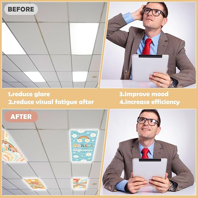 4Pcs Fluorescent Light Covers for Classroom Ceiling Lights, 4 x 2 Feet - Image 5