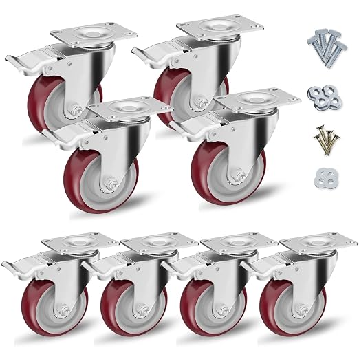 4" Heavy Duty Plate Casters by CLOATFET