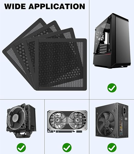 MoKo 140 x 140mm PC Case Magnetic Dust Mesh Filter, 0.5mm PVC Mesh Hole - Image 6