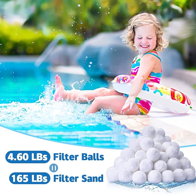 QwayHome 4.6 lbs Pool Filter Balls, Reusable Filter Sand Balls - Image 3