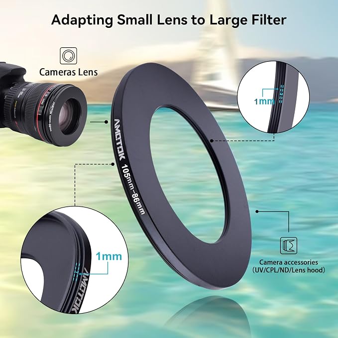 105mm Lens to 86mm Camera Lens Adapter, 105mm-86mm Filter Step-Down Ring - Image 4