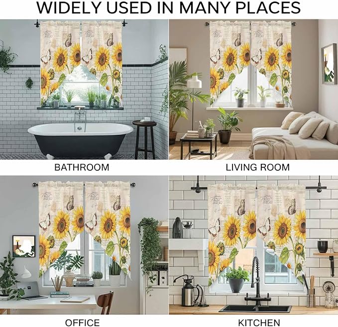 Yellow Sunflowers Swag Valances - Image 9