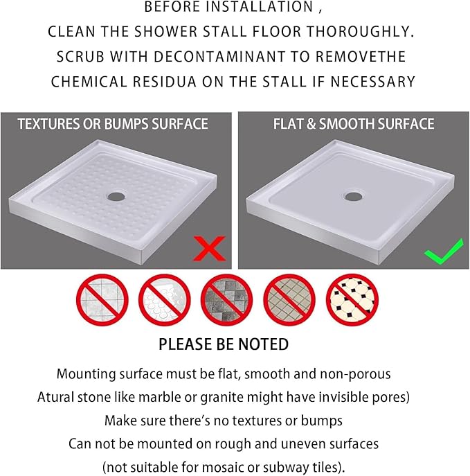 Yimobra Square Shower Mat Non Slip, Super Strong Suction Cups, 21"x21" Bath Tub Mat with Drain Holes, Machine Washable Fast Draining Bath Mats, Bathroom Essentials,White