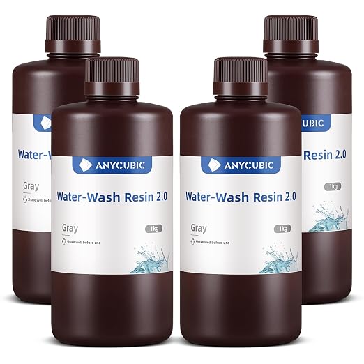 ANYCUBIC Water Washable 3D Printer Resin 2.0 Bundle, 405nm High Precision by ANYCUBIC