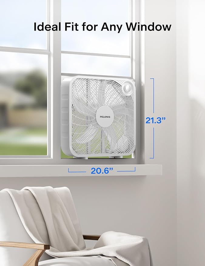PELONIS 20 Inch Box Fan – 3 Speeds, Window Fans, Floor or Tabletop, 2025 - Image 7