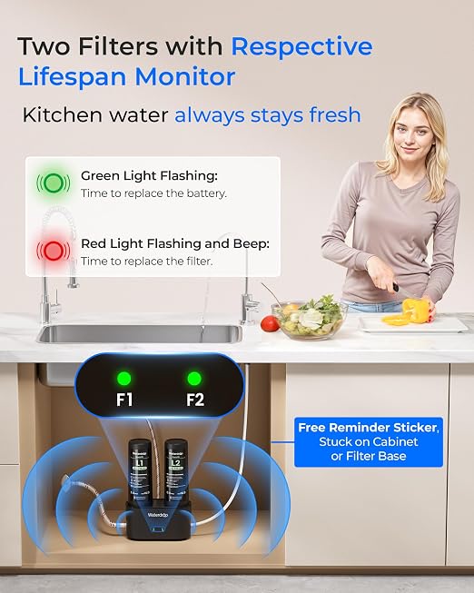 Waterdrop DLG-L Under Sink Water Filter, 2 Stage Under Sink Water Filtration - Image 5