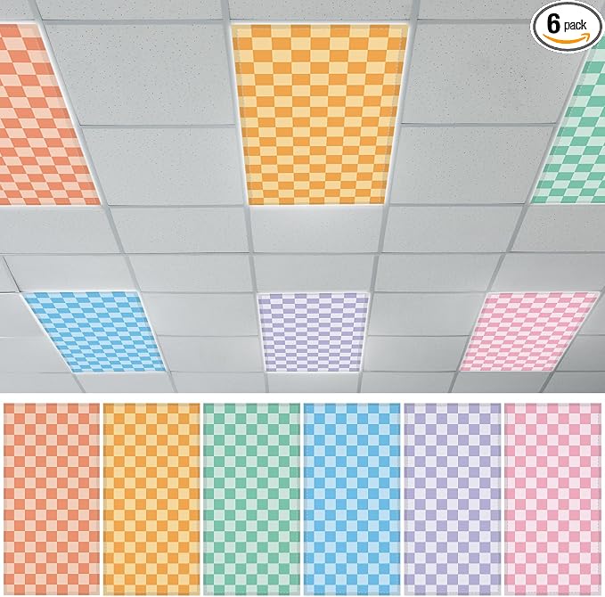 QOUBAI 6PCS Fluorescent Light Covers, 4x2 Feet Magnetic Light Cover Fluorescent by QOUBAI