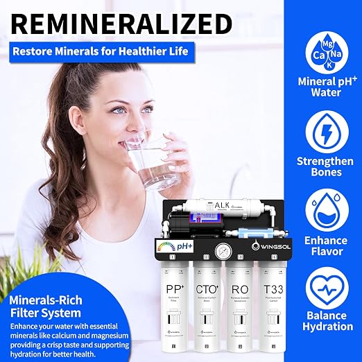 WINGSOL Reverse Osmosis Water Filter, Mineral Alkaline UV Space-Saving Tankless - Image 2