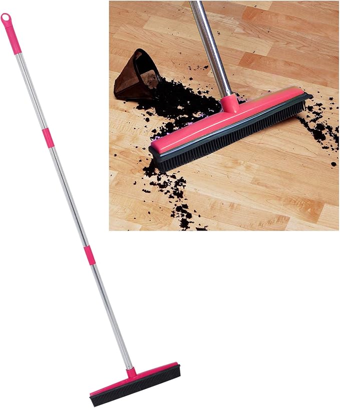 Multifunctional Broom, Telescopic Carpet Rake Rubber Pp 12.6in Brush Easy Wash - Image 5