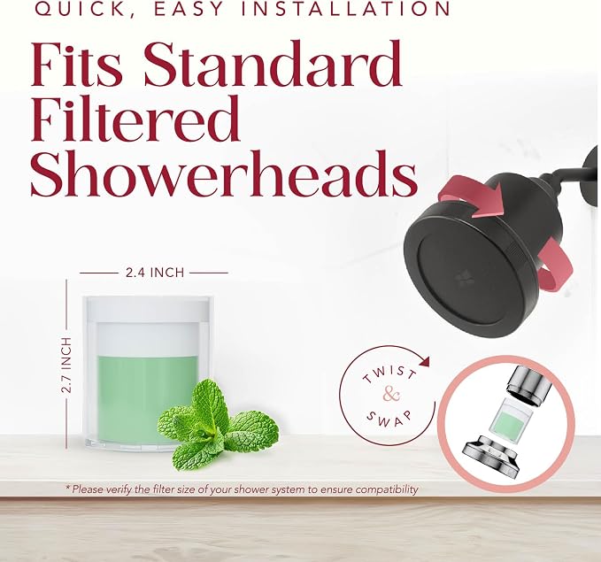 Vitamin C Shower Filter Replacement Cartridge + Shower Steamers Aromatherapy - Image 7