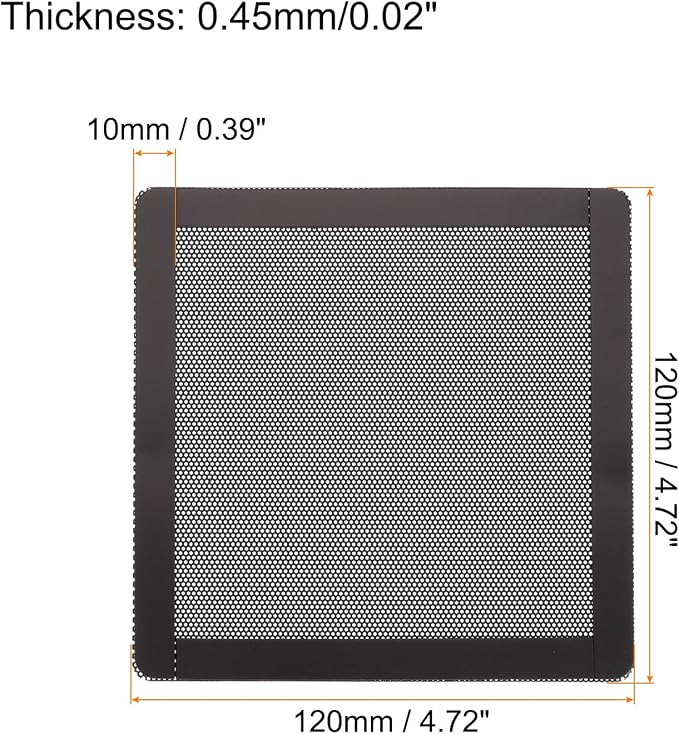 MECCANIXITY 3PCS PC Dust Filter, 120x120mm Magnetic Frame PVC Computer Case - Image 2