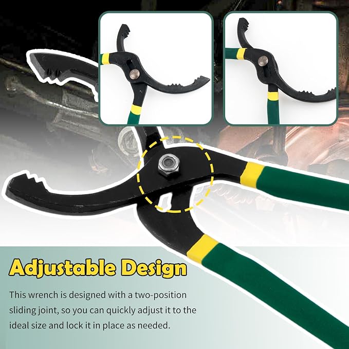 12" Adjustable Oil Filter Pliers, Car Oils Filters Removal Tool - Image 4