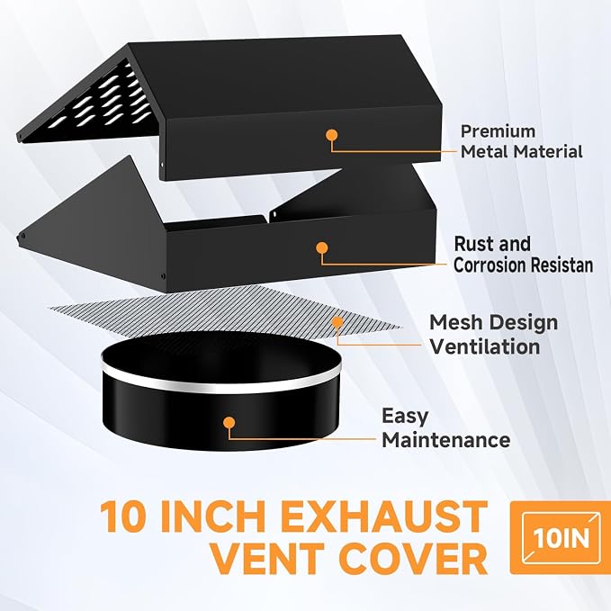 10 Inch Exhaust Vent Cover, Wall Vent Cover - Image 3