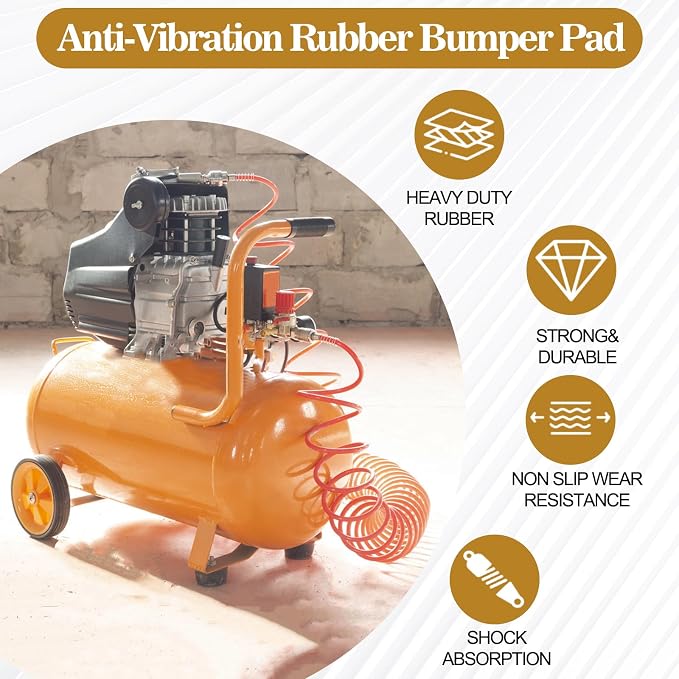Heavy Duty Anti-Vibration Rubber Feet 0.75 x 1.5 Inches Fits Air Compressors - Image 5