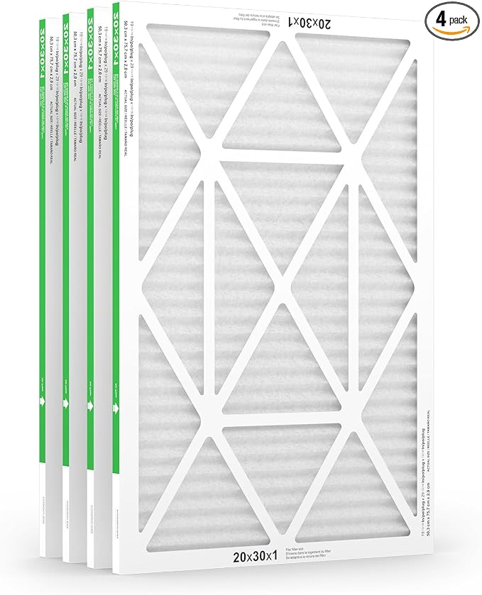 20x30x1 Air Filter 4 Pack, MERV 8 Pleated Dust Defense Air Filters Replacement by TrightFilters