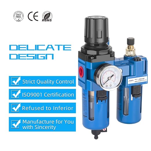 NANPU 3/4" NPT Compressed Air Filter Regulator Lubricator Combo, Water/Oil Trap - Image 6