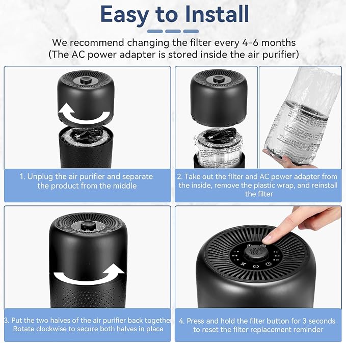 4 Pack YARIKI P60 Air Purifier Replacement Filters, Compatible - Image 6