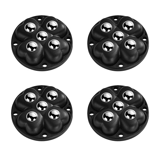 Self Adhesive Caster Wheels, 360° Swivel Stainless Steel Rollers, Low Profile by YSKmanhuo