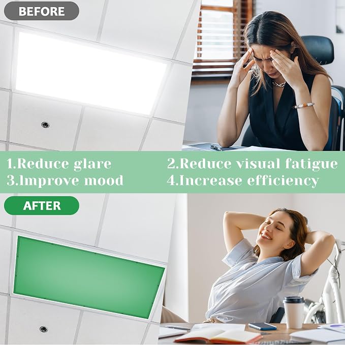 QOUBAI 8PCS Fluorescent Light Covers, 4x2 Feet Magnetic Light Cover Fluorescent - Image 4