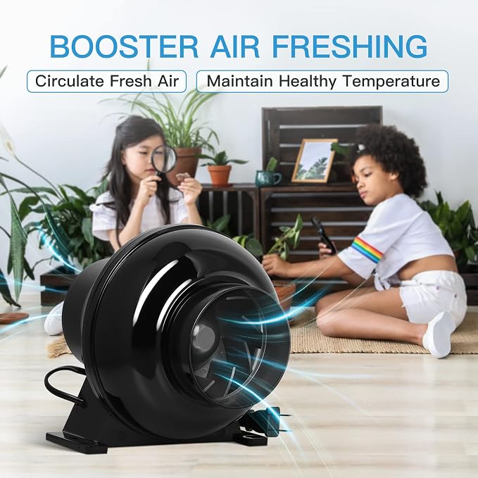 iPower 4 Inch 230 CFM Inline Duct Ventilation Fan Quiet Vent Blower - Image 7