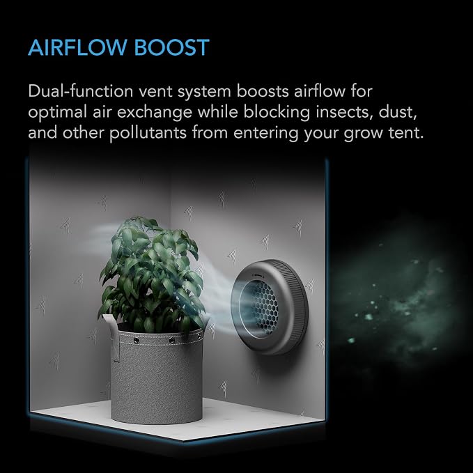 AC Infinity Grow Tent Duct Vent, 2 Pack – Light-Blocking Twist-On Air Vents - Image 4