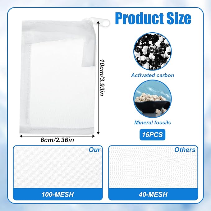 15 Pcs Aquarium Filter Media Bags, Fine Mesh Filter Bags - Image 4