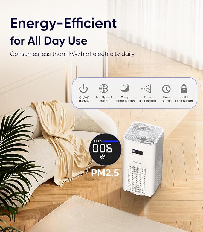 Air Purifier for Home Large Room, FRESHDEW Air Purifiers H13 True HEPA Filter - Image 4