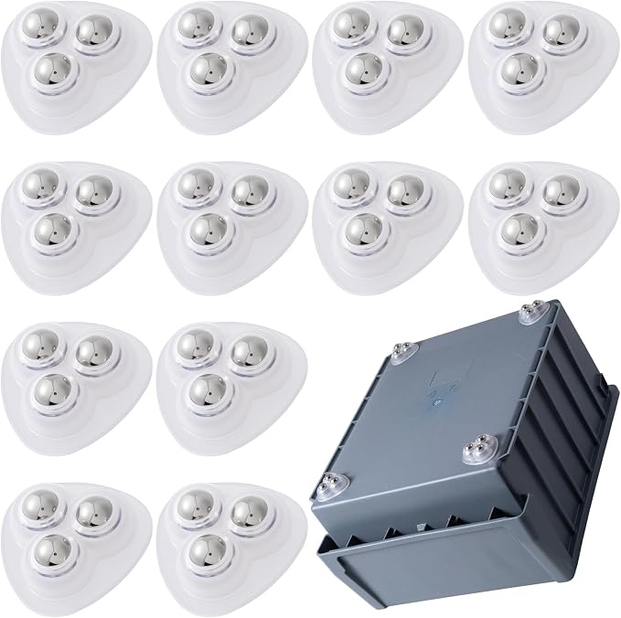 12 Pcs Mini Caster Wheels, Self Adhesive Caster Wheels, 360° Swivel Appliance by Unknown