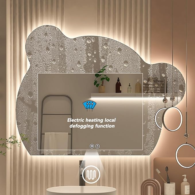 Cute Bear Wall Mirror, Wall Mounted Multifunction Bathroom Vanity Mirror - Image 3
