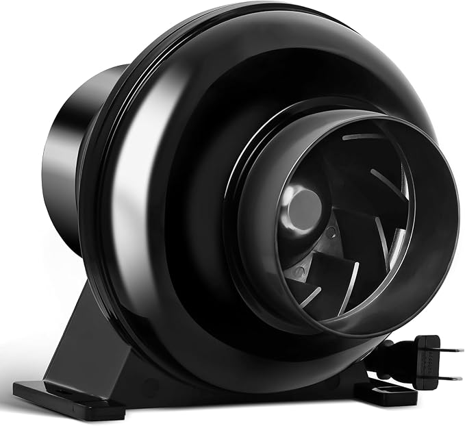 iPower 4 Inch 195 CFM Inline Duct Fan HVAC Exhaust Blower Air Circulation Vent by iPower